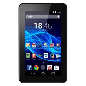 Tablet Multilaser M7S Preto Quad Core Android 4.4 Dual Câmera Wi-Fi Tela Capacitiva 7" Memória 8Gb