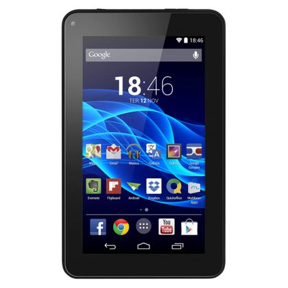 Tablet Multilaser M7S Quad Core Preto Android 4.4 Kit Kat Dual Câmera Wi-Fi Tela Capacitiva 7" Memória 8GB - NB184 NB184