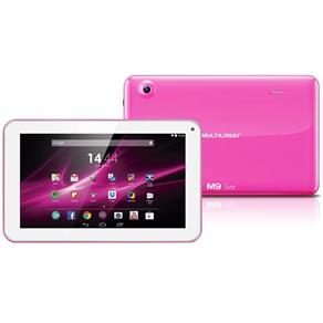 Tablet Multilaser M9 Rosa com Super Tela 9”, Memória 8GB, Dual Câmera, Wi-Fi, Android 4.4 Kit Kat e Processador Quad Core
