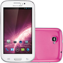 Tablet Multilaser NB051 com Android 4.1 Wi-Fi e 3G Tela 5" Touchscreen Rosa e Memória Interna 4GB
