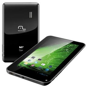 Tablet Multilaser PC 7 M7 NB043 com Tela 7”, 4GB, Câmera Frontal, Wi-Fi, Suporte à Modem 3G, Android 4.1 - Preto