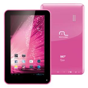 Tablet Multilaser PC 7 M7 NB045 com Tela 7”, 4GB, Câmera Frontal, Wi-Fi, Suporte a Modem 3G, Android 4.1 - Rosa