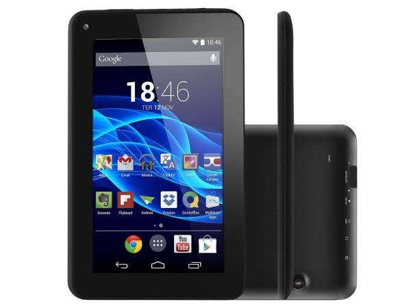 Tablet Multilaser Supra 8GB 7” Wi-Fi Android 4.4 - Proc. Quad Core Câmera Integrada