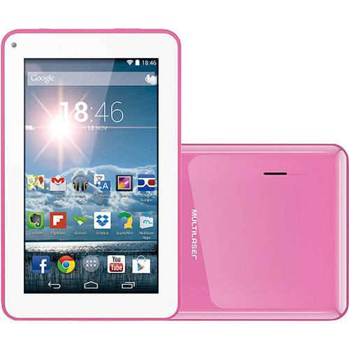 Tablet Multilaser Supra 8GB Wi-Fi Tela 7" Android 4.4 - Rosa