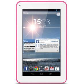 Tablet Multilaser Supra com Tela 7”, 8GB, Wi-Fi, Android 4.4, MP3, Processador Dual Core e Capa Protetora – Rosa