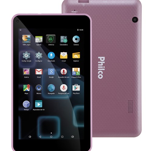 Tudo sobre 'Tablet Ph70 8gb Wi-fi Tela 7” Android Rosa Philco Bivolt'