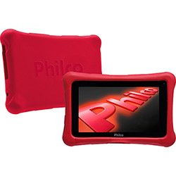 Tablet Philco Kids PH7HC-P711A4.2 8GB Wi-Fi Tela 7" Android 4.2.2 Cortex A7 Dual Core - Preto com Capa Protetora Vermelha