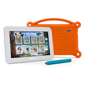 Tablet Positivo T705 Kids Branco com Tela 7”, 4GB, Câmera, Wi-Fi, Android 4.4, Processador de 1GHz, Capa Emborrachada e Caneta Capacitiva