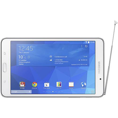 Tudo sobre 'Tablet Samsung com TV Digital Galaxy Tab 4 T230N 8GB Wi-fi Tela TFT HD 7" Android 4.4 Processador Qualcomm Quad-core 1.2 GHz - Branco'