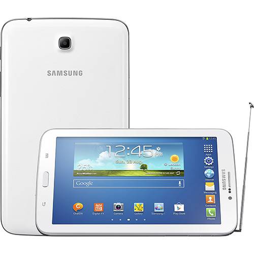 Tudo sobre 'Tablet Samsung com TV Digital Galaxy Tab 3 T211M 8GB Wi-fi + 3G Tela TFT HD 7" Android 4.1 Processador Cortex-A9 Dual-core 1.2 GHz - Branco'