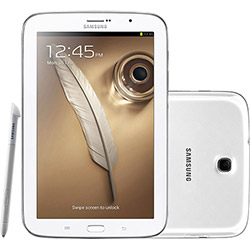 Tablet Samsung Galaxy Note com Android 4.1 Wi-Fi e 3G Tela 8" Touchscreen Branco e Memória Interna 16GB