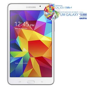 Tablet Samsung Galaxy Tab 4 T230 com Tela 7”, TV Digital, 8GB, Processador Quad Core 1.2 Ghz, Câmera 3MP, Wi-Fi, GPS e Android 4.4 - Branco - Tablet S
