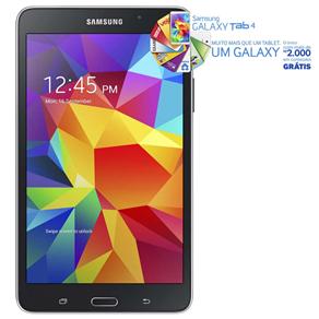 Tablet Samsung Galaxy Tab 4 T230 com Tela 7”, TV Digital, 8GB, Processador Quad Core 1.2 Ghz, Câmera 3MP, Wi-Fi, GPS e Android 4.4 - Preto - Tablet Sa