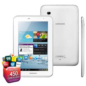 Tablet Samsung Galaxy Tab 2 7.0 P3110 com Tela 7,0”, 8GB, Processador Dual Core 1.0 GHz, Câmera 3.2MP, Wi-Fi, GPS, Bluetooth e Android 4.0 - Branco