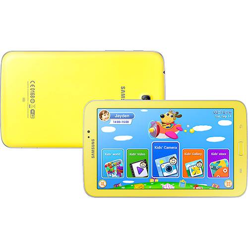 Tudo sobre 'Tablet Samsung Galaxy Tab 3 Kids T2105 8GB Wi-fi Tela 7" Antichoque Android 4.1 Processador Cortex-A9 Dual-core 1.2 GHz - Amarelo'