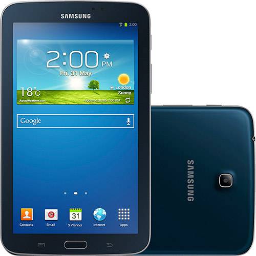 Tablet Samsung Galaxy Tab 3 T210 8GB Wi-fi Tela 7" Android 4.1 Processador Cortex-A9 Dual-core 1.2 GHz - Preto