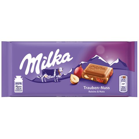 Tablete de Chocolate Avelã e Passas 100g - Milka