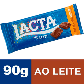 Tablete de Chocolate Lacta ao Leite 90g