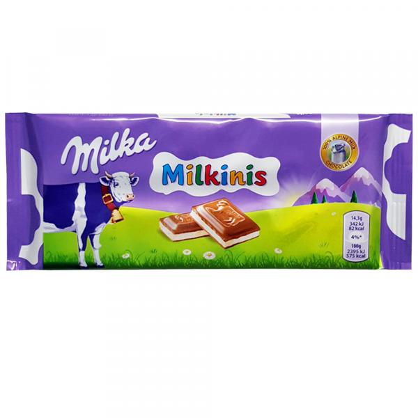 Tablete de Chocolate Recheado Milkinis 100g - Milka