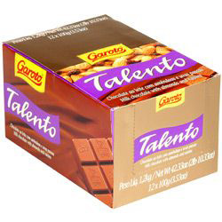 Tablete Talento Amendoa C/ Passas 100g C/ 12 Unid. - Garoto