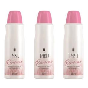 Tabu Romance Desodorante Spray 90ml - Kit com 03