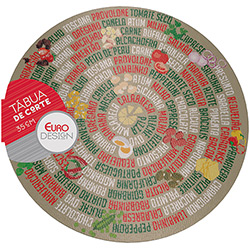 Tábua de Vidro para Pizza 35cm Sabores - Euro Home