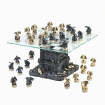 Tabuleiro de xadrez Luxo Batalha de Dragões 32 peças.
