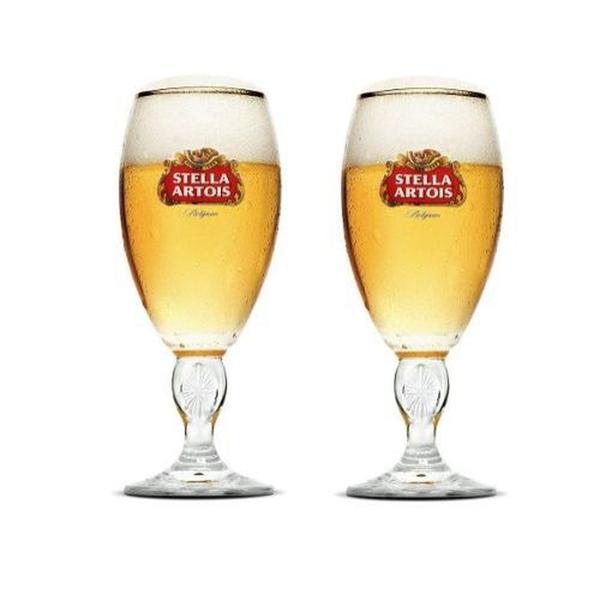 2 Taça Copo Cálice Stella Artois Litografada Cerveja 250ml - Ambev