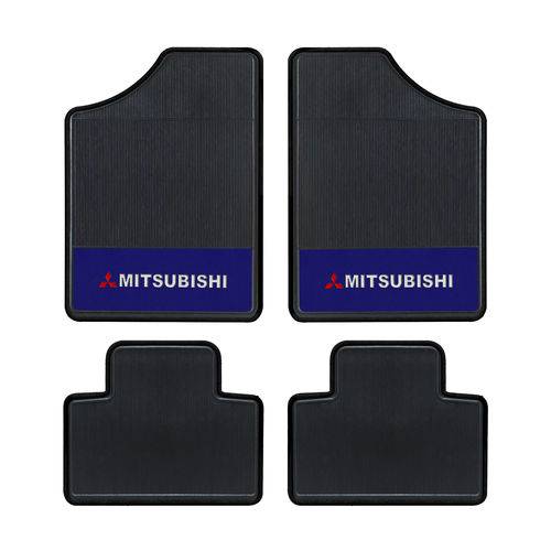 Tapete Automotivo -Logo Mitsubishi - Base Azul