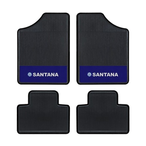 Tapete Automotivo- Santana - Base Azul - Logo Volkswagen