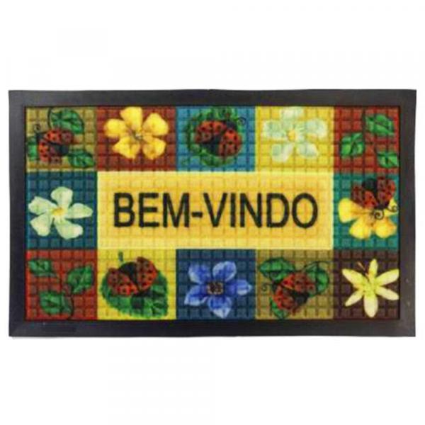 Tapete Bem-vindo Fenice Colorful 60cm X 40cm Joaninha - Bella Casa