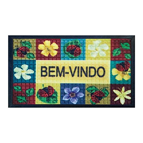 Tapete Bem-vindo Fenice Colorful 70cm X 40cm Joaninha - Bella Casa