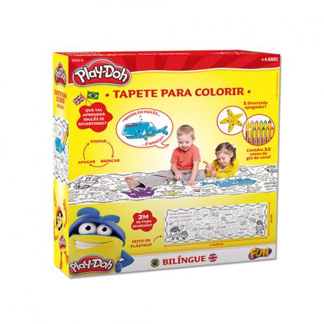 Tapete Bilíngue com Apagador para Colorir - Fun Brinquedos