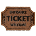 Capacho PVC Ticket Welcome Bege 40x60cm