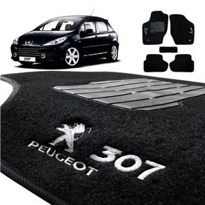 Tapete Carpete Peugeot 307 Preto com Trava Segurança