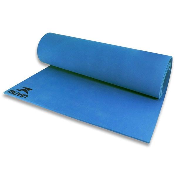 Tapete Colchonete Muvin para Yoga e Pilates Ginastica em Eva - Azul - Muvin