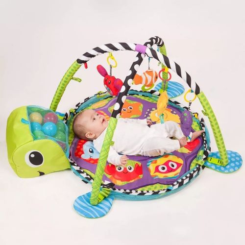 Tapete de Atividades para Bebê com Piscina de Bolinha Tartaruga Color Baby
