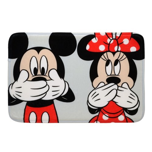 Tudo sobre 'Tapete de Banheiro Mickey e Minnie Tecido Multicolorido 0,2x60x40cm Mabruk'