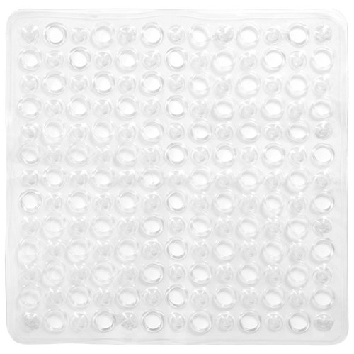 Tudo sobre 'Tapete de Box Antiderrapante Aqua-Clean Plástico Transparente 54x54cm Bella Casa'