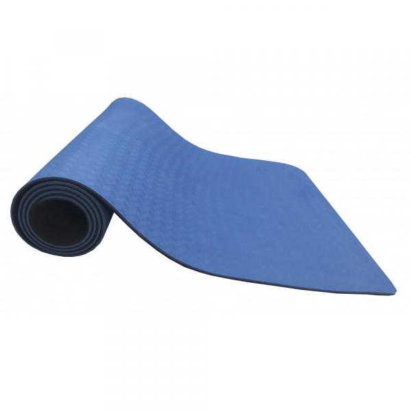 Tapete de Exercícios Hopuyoga H001 para Yoga e Pilates Mat em TPE Eco Azul e Preto