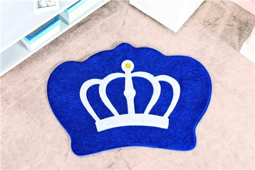 Tapete de Pelúcia Coroa Azul Royal