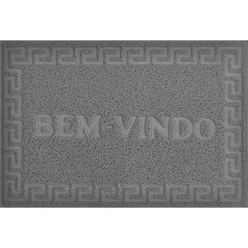 TAPETE DE PORTA VINYL BEM VINDO 0,60 X 1,20 - NIAZITEX - Cinza