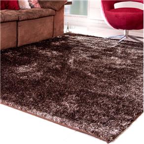 Tapete de Sala Shaggy Marrom/Bege 50cm X 1,00m Panosul