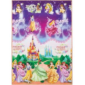 Tapete Disney Princess Jolitex Dupla Face 1,20 X 1,80