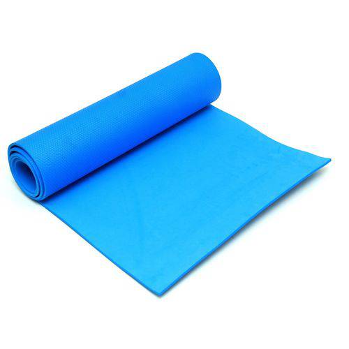 Tapete em Eva para Yoga, Pilates Azul 116 Cm X 54 Cm X 0,5 Cm