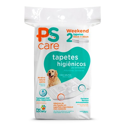 Tapete Higiênico Pet Society Ps Care Weekend 2 Unidades