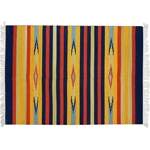 Tapete Indiano Kilim Shanti Dupla Face Santista - 60Cm X 1,80M - Diversos
