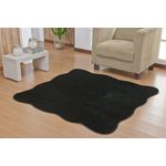 Tapete para Sala Ondulado 1,33m X 1,33m Preto de Pelúcia