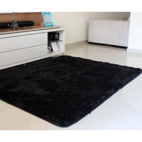 Tapete Peludo para Sala ou Quarto 100 X 1,40 Preto