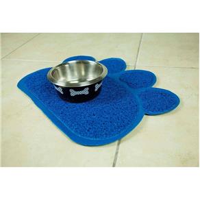 Tapete Pet Pata Azul Ideal Como Apoio das Tijelas de Ração e Água Proporcionando Limpeza